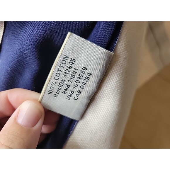 LL BEAN Boat and Tote USA Large Canvas Bag Blue Straps Classic 17" x 13" x 7" - Picture 14 of 14